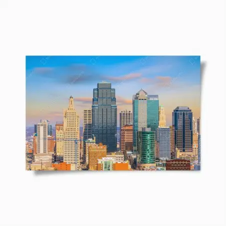 Poster skyline de Kansas City au crépuscule – Wallnifity®