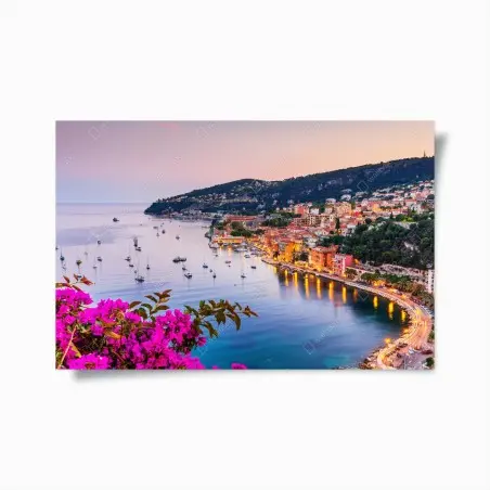 Poster coucher de soleil sur la baie de Villefranche-sur-Mer – Wallnifity®