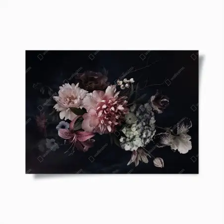 Poster composition florale nocturne et élégante – Wallnifity®