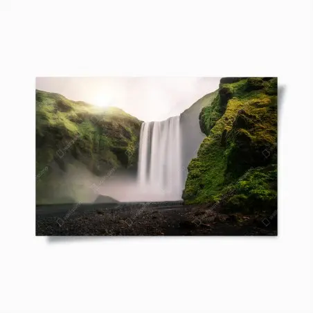 Poster Skógafoss : cascade majestueuse d'Islande – Wallnifity®