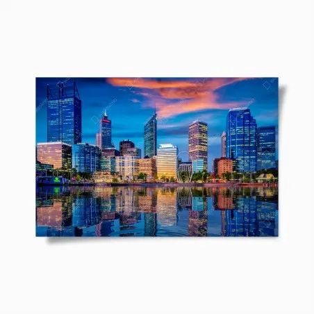 Poster coucher de soleil sur le panorama de Perth – Wallnifity®
