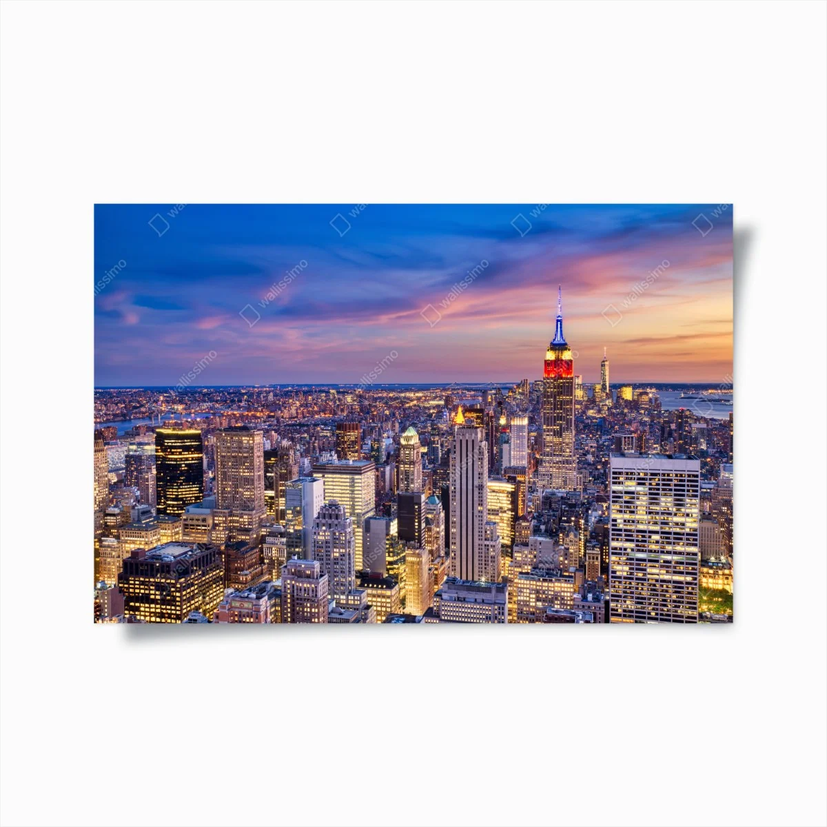 Poster crépuscule sur New York — Empire State Building illuminé – Wallnifity® Poster crépuscule sur New York — Empire State Building illuminé – Wallnifity®