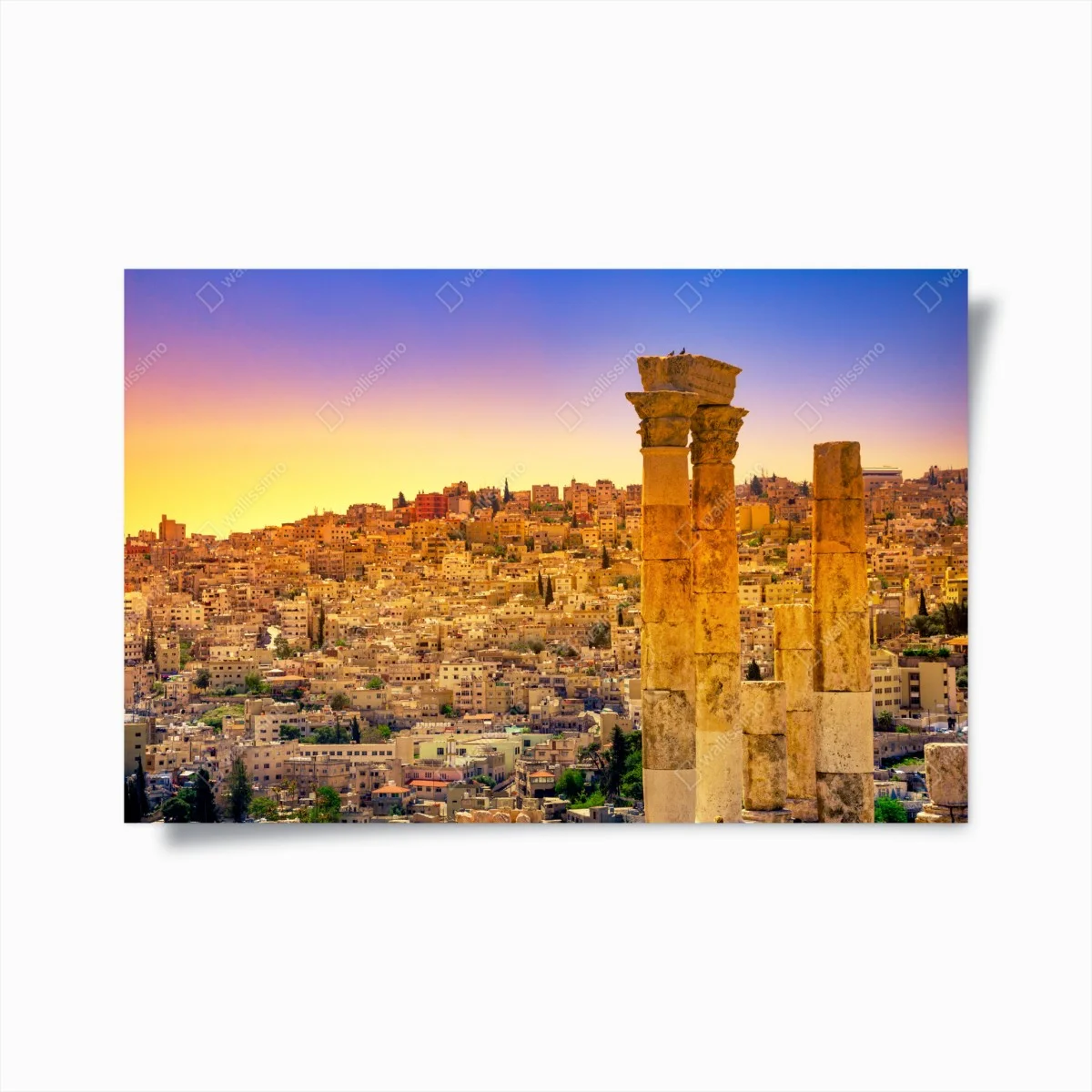 Poster panorama d'Amman et colonnes antiques – Wallnifity® Poster panorama d'Amman et colonnes antiques – Wallnifity®
