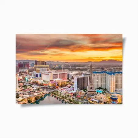 Poster coucher de soleil sur le strip de Las Vegas – Wallnifity®