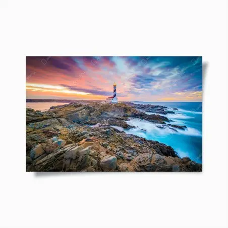 Poster phare de Favaritx au coucher de soleil, Minorque – Wallnifity®