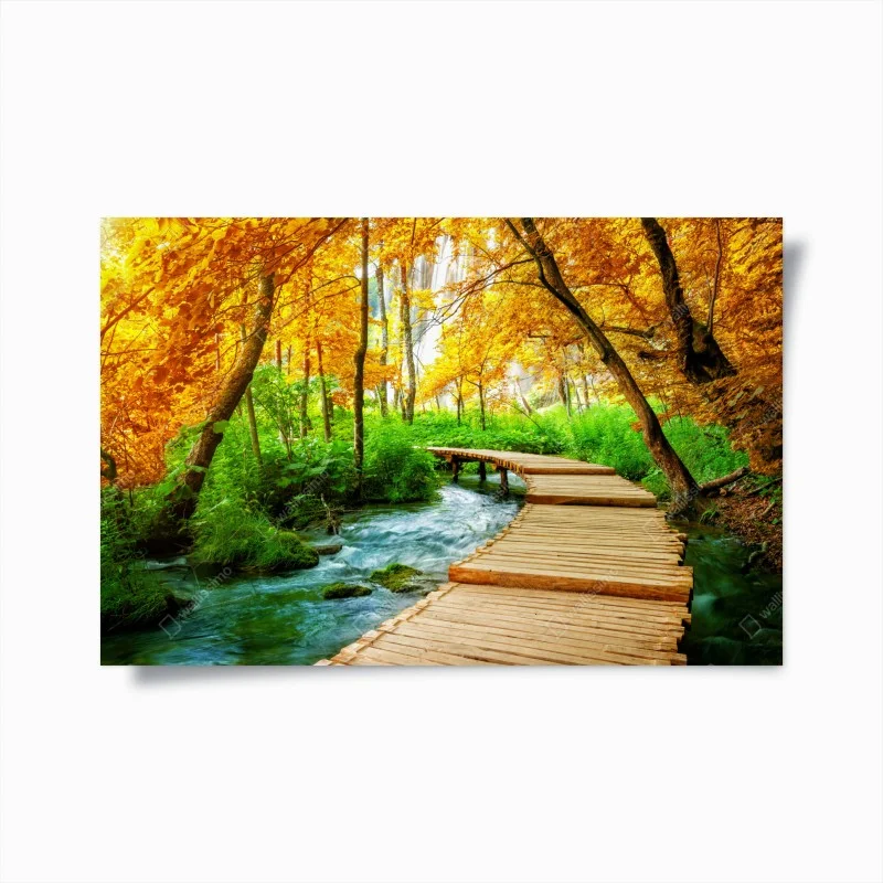 Poster chemin en bois au bord des lacs de Plitvice en automne – Wallnifity® Poster chemin en bois au bord des lacs de Plitvice en automne – Wallnifity®