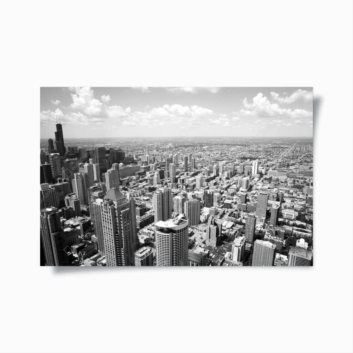Poster ligne d'horizon de Chicago en noir et blanc – Wallnifity® Poster ligne d'horizon de Chicago en noir et blanc – Wallnifity®