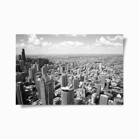 Poster ligne d'horizon de Chicago en noir et blanc – Wallnifity®