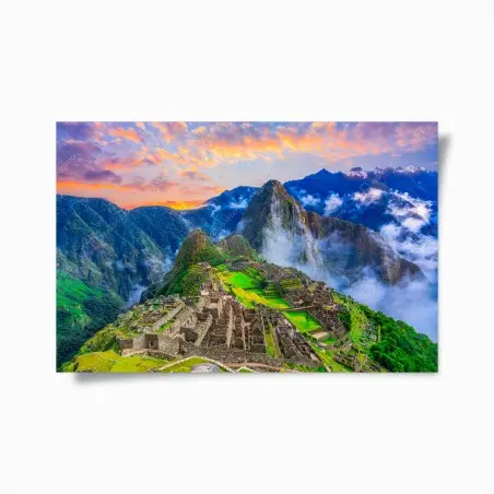 Poster lever de soleil sur Machu Picchu, panorama des Andes – Wallnifity®