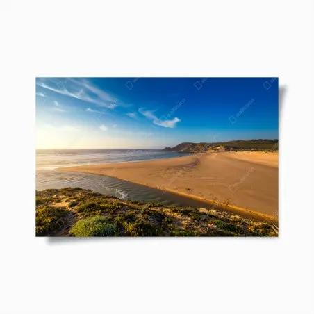 Poster paysage côtier Praia da Amoreira, Algarve au coucher de soleil – Wallnifity®