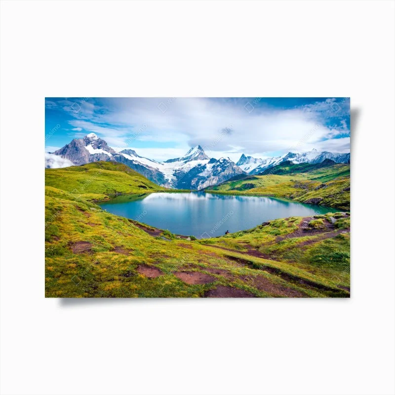 Poster vue pittoresque du lac Bachalpsee et du Schreckhorn – Wallnifity®