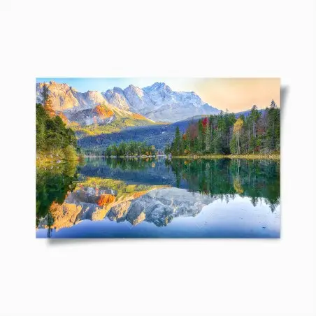 Poster reflets d'automne au lac Eibsee devant Zugspitze – Wallnifity®
