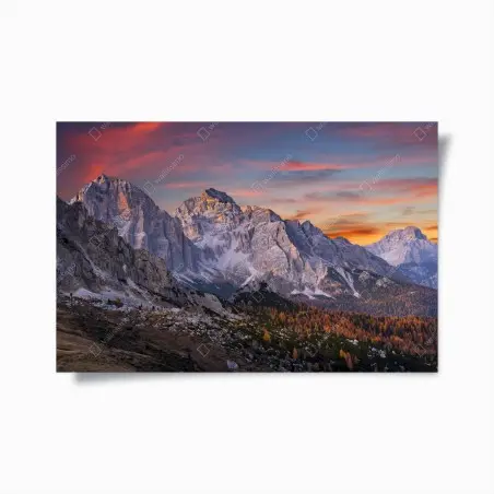 Poster crépuscule alpin sur les sommets d'automne – Wallnifity®