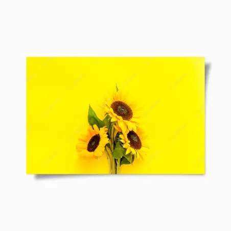 Poster bouquet de tournesols sur fond jaune – Wallnifity®