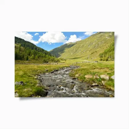 Poster panorama alpin au bord du ruisseau – Wallnifity®