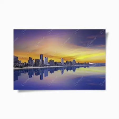 Poster paysage urbain de Durban au crépuscule – Wallnifity®