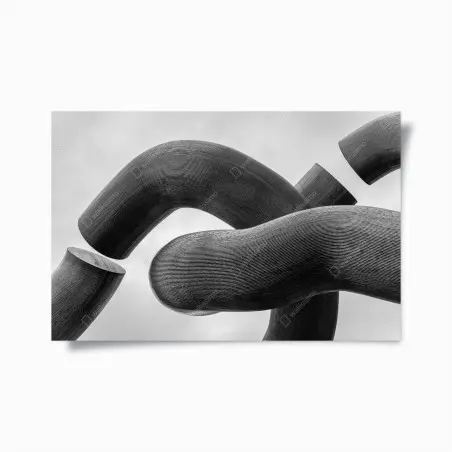 Poster ondes sculpturales en noir et blanc – Wallnifity®