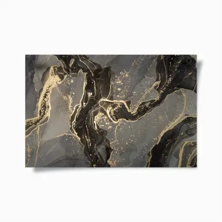 Poster marbrure abstraite aux reflets dorés – Wallnifity®