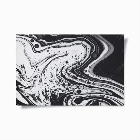 Poster abstraction marbrée en noir et blanc – Wallnifity®