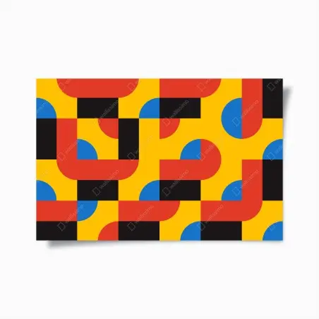 Poster motif géométrique vibrant aux formes arrondies – Wallnifity®