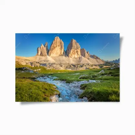 Poster lever de soleil sur les Tre Cime di Lavaredo, Dolomites – Wallnifity®