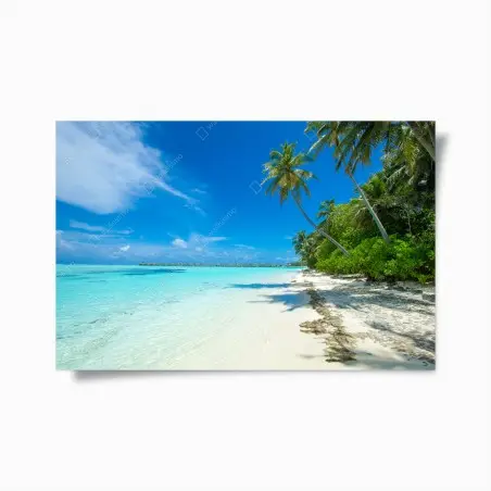 Poster île tropicale des Maldives au sable blanc – Wallnifity®