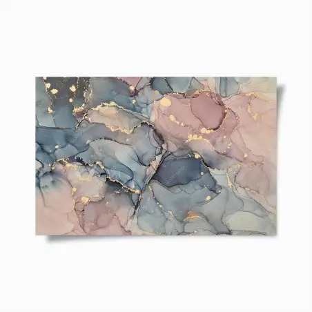 Poster marbrures dorées: harmonie abstraite en tons pastel – Wallnifity®