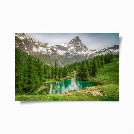 Poster lac bleu alpin de Cervinia – Wallnifity®