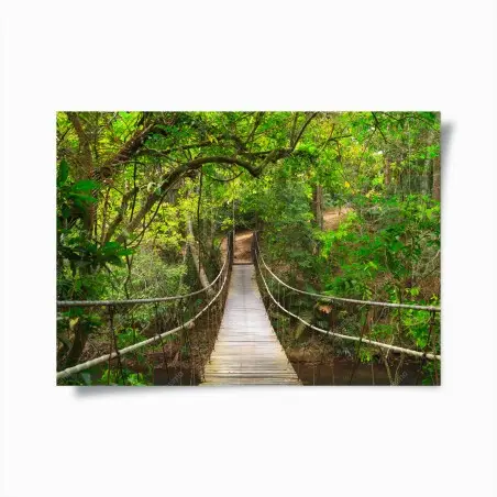 Poster passerelle suspendue au coeur de la forêt – Wallnifity®