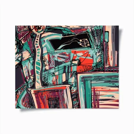 Poster composition urbaine abstraite colorée – Wallnifity®