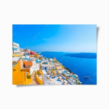 Poster vue panoramique sur la caldeira de Santorin – Wallnifity®