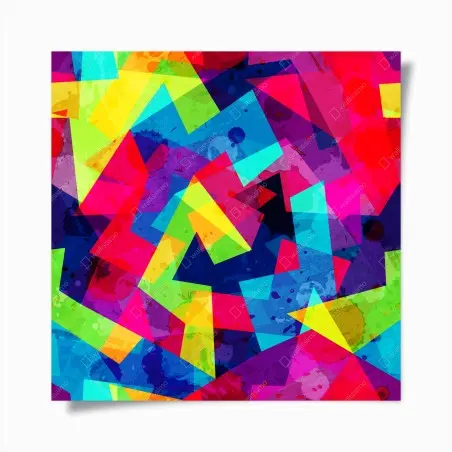Poster explosion géométrique multicolore – Wallnifity®