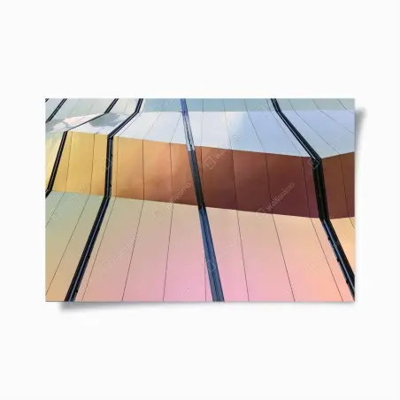 Poster façade moderne aux reflets irisés – Wallnifity®