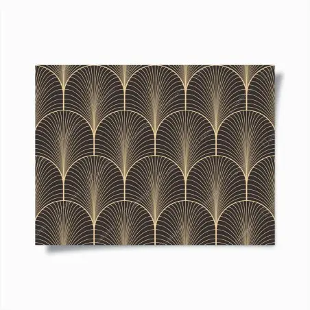 Poster motif art déco doré sur fond noir – Wallnifity®