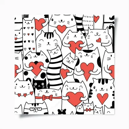 Poster motif chats et cœurs mignons – Wallnifity®