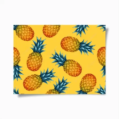 Poster motif ananas tropicaux sur fond jaune – Wallnifity®