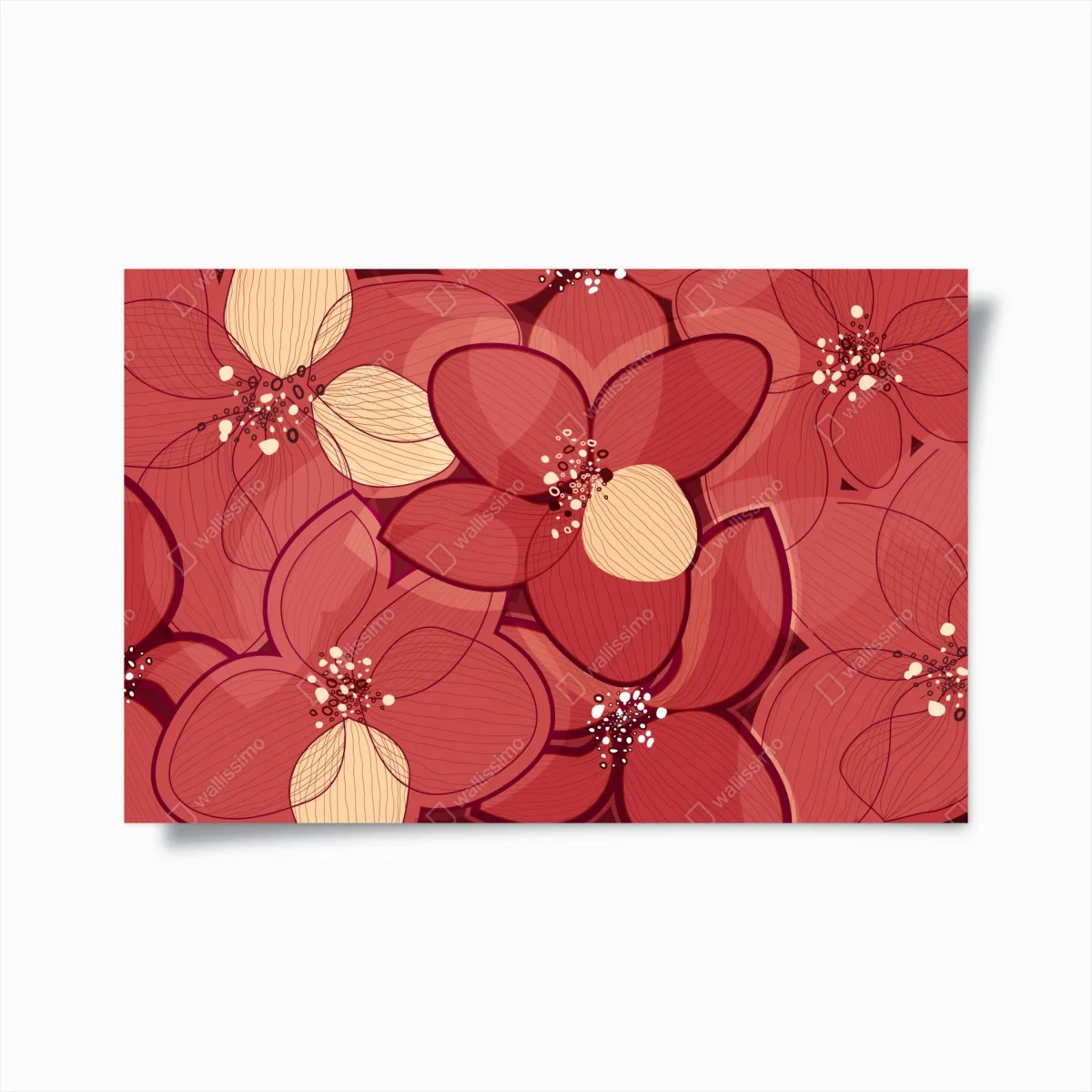 Poster motif floral rouge et crème – Wallnifity® Poster motif floral rouge et crème – Wallnifity®