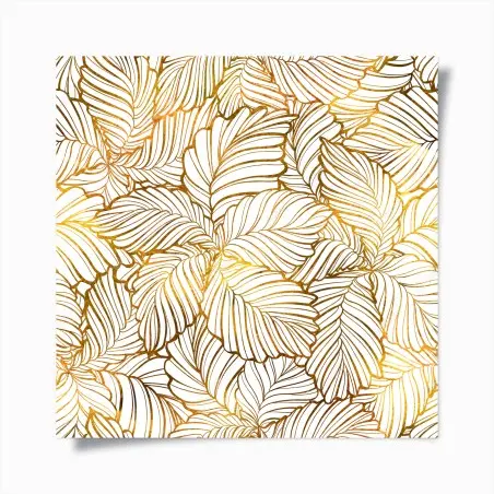 Poster motif feuilles tropicales dorées – Wallnifity®
