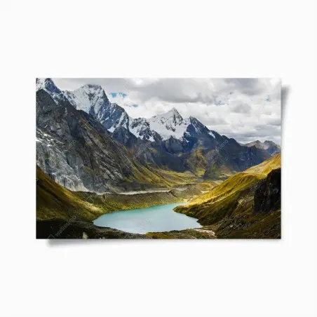 Poster panorama de lac glaciaire en montagne – Wallnifity®
