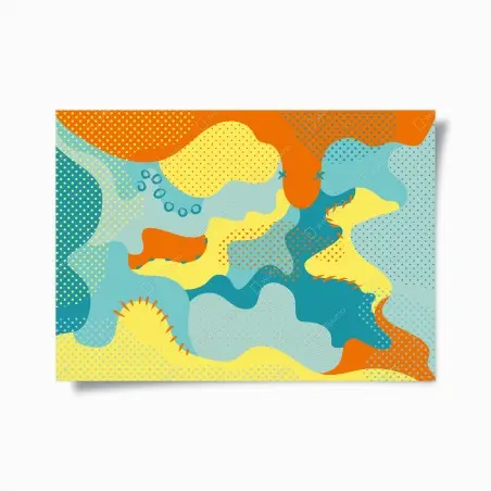 Poster composition abstraite colorée d'inspiration pop – Wallnifity®