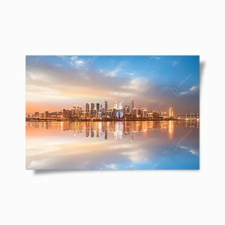 Poster panorama urbain au coucher du soleil – Wallnifity®