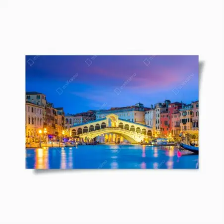 Poster crépuscule sur le pont de Rialto à Venise – Wallnifity®