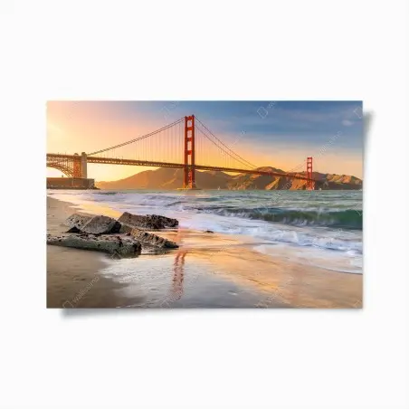 Poster pont du Golden Gate à San Francisco au coucher de soleil – Wallnifity®