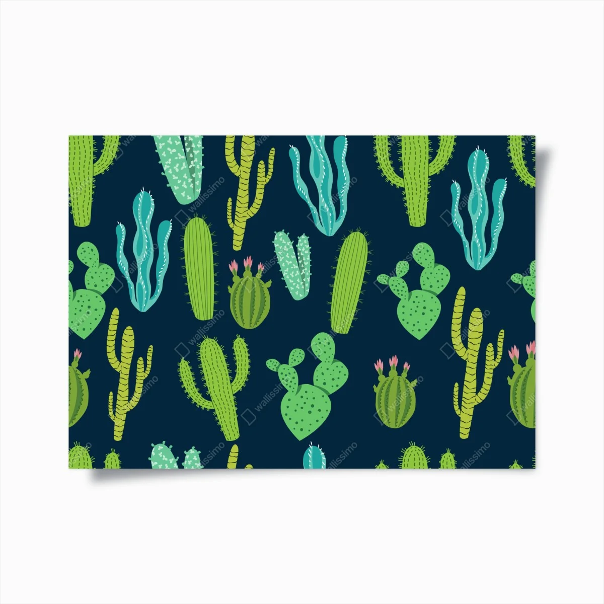 Poster motif botanique de cactus et succulentes vertes et bleues – Wallnifity® Poster motif botanique de cactus et succulentes vertes et bleues – Wallnifity®