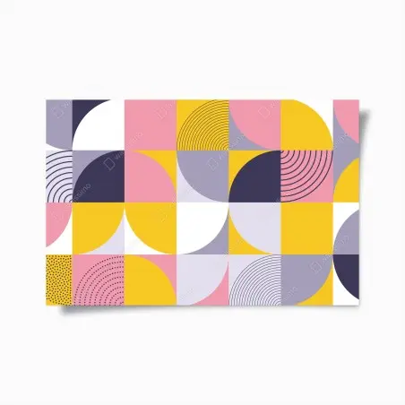 Poster composition géométrique pastel et solaire – Wallnifity®