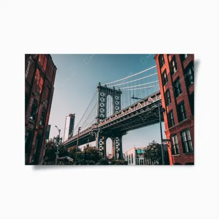 Poster vue urbaine du pont de Manhattan depuis Brooklyn – Wallnifity®