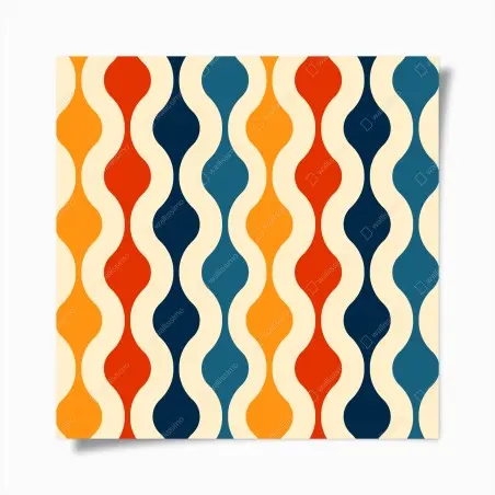Poster motif rétro ondulé aux couleurs chaudes – Wallnifity®
