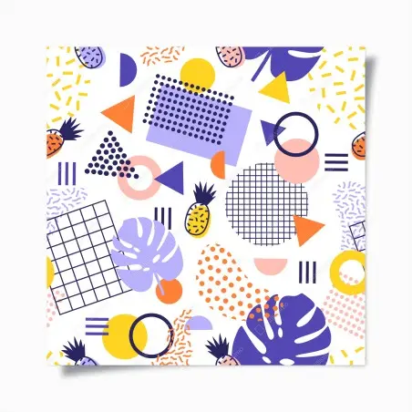 Poster motif tropical géométrique coloré – Wallnifity®