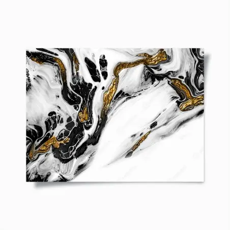 Poster marbre abstrait noir et or – Wallnifity®