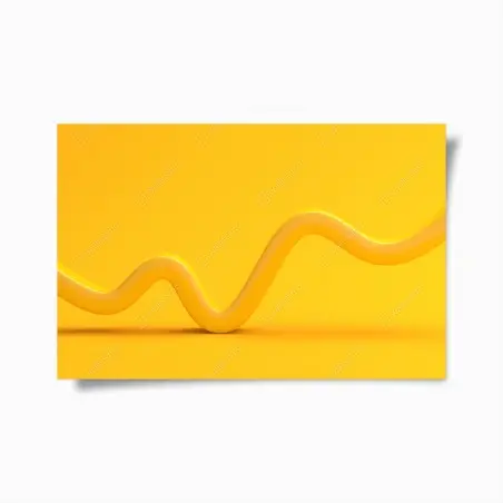 Poster vague ondulante jaune minimaliste – Wallnifity®